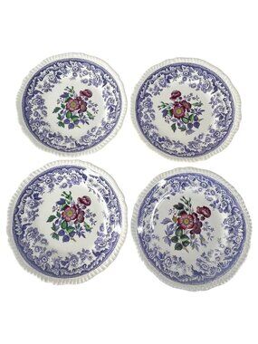 4 Spode Copeland Mayflower Salad Dessert Plates Floral Set 7.5” Made In England